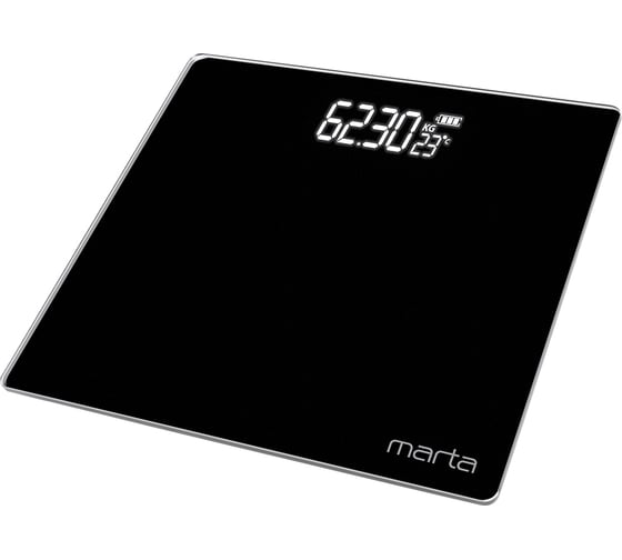 Напольные весы MARTA MT-SC3600 черный жемчуг, сенсор LED дисплей, встроенный термометр 38446 1