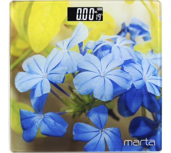 Напольные весы MARTA MT-1676 гортензия, сенсор, встроенный термометр 36106