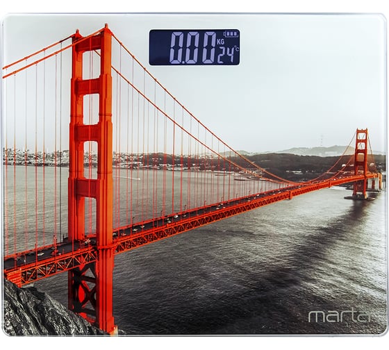 Напольные весы MARTA MT-SC1695 Золотые ворота, сенсор, встроенный термометр 38266