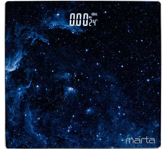 Напольные весы MARTA MT-SC3601 Звездная ночь, сенсор LED дисплей, встроенный термометр 41905