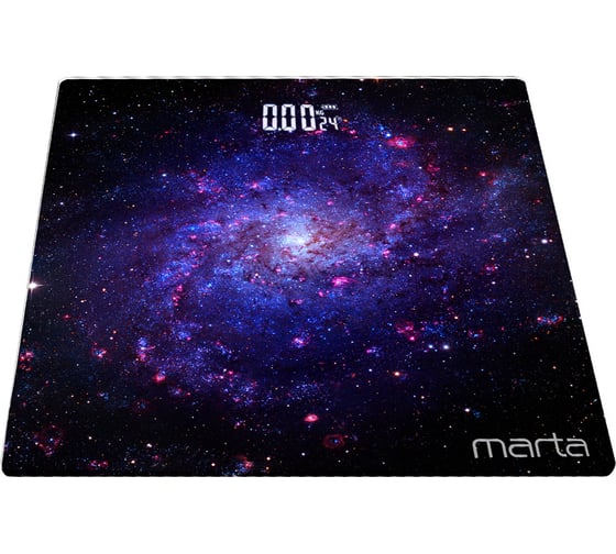 Напольные весы MARTA MT-SC3601 Метеоритный дождь, сенсор LED дисплей, встроенный термометр 39012