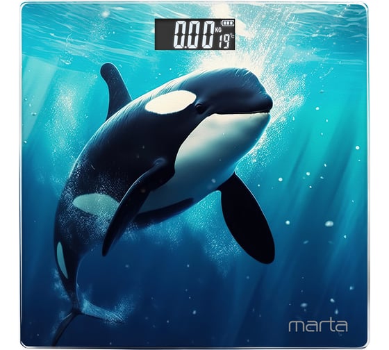 Напольные весы MARTA MT-1678 косатка, сенсор, встроенный термометр 42138