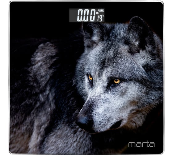 Напольные весы MARTA MT-1678 волк, сенсор, встроенный термометр 41911