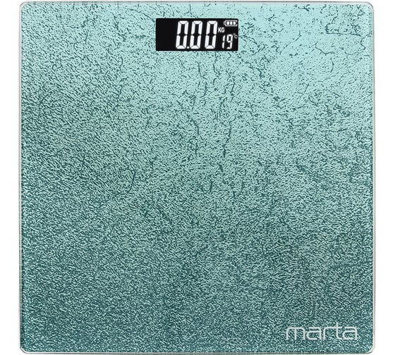Напольные весы MARTA MT-1679 голубой аквамарин, сенсор, встроенный термометр 38722