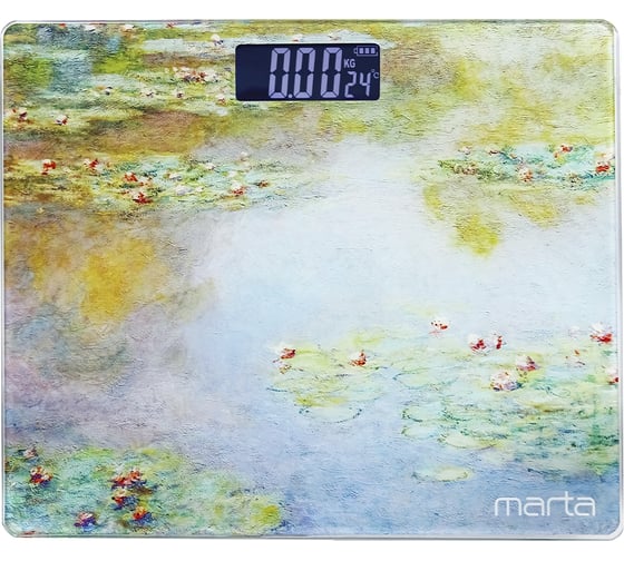 Напольные весы MARTA MT-SC1690 Кувшинки, сенсор, встроенный термометр 38273