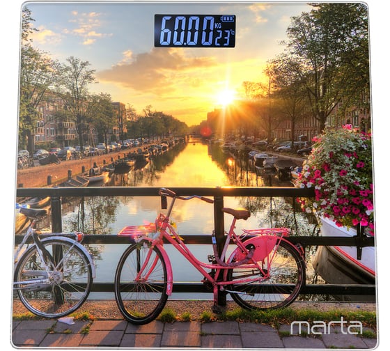Напольные весы MARTA MT-1609 закат, сенсор, встроенный термометр 38497