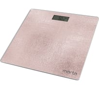Напольные весы MARTA MT-1610 розовый кварц, сенсор, встроенный термометр 41288