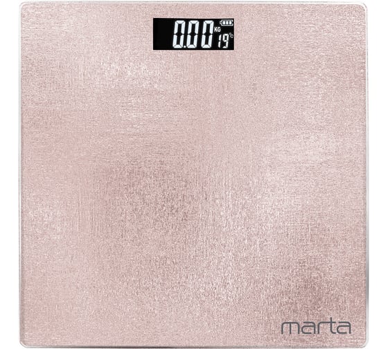 Напольные весы MARTA MT-1610 розовый кварц, сенсор, встроенный термометр 41288