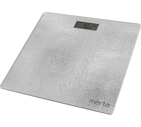 Напольные весы MARTA MT-1610 серый жемчуг, сенсор, встроенный термометр 41286