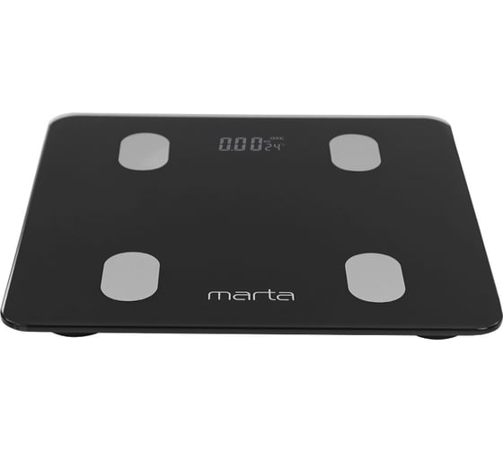 Напольные диагностические весы MARTA MT-1606 черный жемчуг, LED, умные с Bluetooth 40909