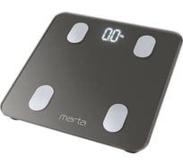 Напольные диагностические весы MARTA MT-1606 серый графит, LED, умные с Bluetooth 37279
