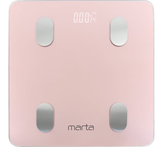 Напольные диагностические весы MARTA MT-1606 розовый кварц, LED, умные с Bluetooth 40911