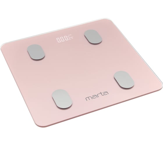 Напольные диагностические весы MARTA MT-1606 розовый кварц, LED, умные с Bluetooth 40911