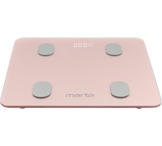 Напольные диагностические весы MARTA MT-1606 розовый кварц, LED, умные с Bluetooth 40911