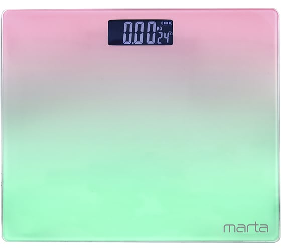 Напольные диагностические весы MARTA MT-SC1691 зелено-розовый, LCD, умные с Bluetooth 38296