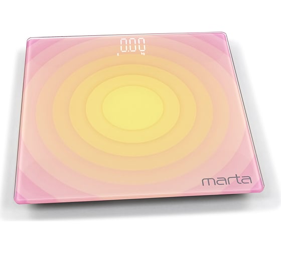 Напольные диагностические весы MARTA MT-SC3603 желто-розовый, LED дисплей, умные с Bluetooth 39204