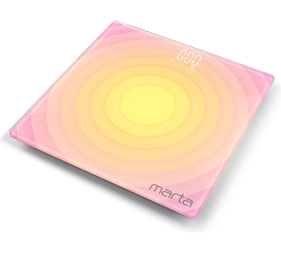 Напольные диагностические весы MARTA MT-SC3603 желто-розовый, LED дисплей, умные с Bluetooth 39204