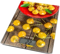 Кухонные весы MARTA MT-1634 желтая черешня, сенсор, встроенный термометр 36056