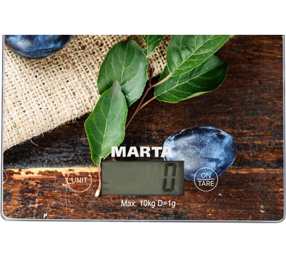 Кухонные весы MARTA MT-1634 спелая слива, сенсор, встроенный термометр 37305