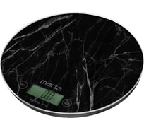Кухонные весы MARTA MT-1635 черный мрамор, сенсор, встроенный термометр 41186