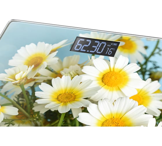 Напольные весы HOME ELEMENT HE-SC906 ромашковое поле, сенсор, встроенный термометр 35701