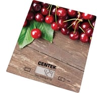 Кухонные весы Centek Вишня электронные, стеклянные, LCD, 190х200 мм, max 5кг, шаг 1г CT-2462