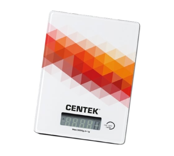 Кухонные весы Centek стеклянные, электронные, max 5кг, шаг 1г, шелкография, LCD CT-2457