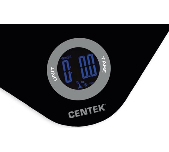 Кухонные весы Centek стекло, сенсор, LCD- 40мм с подсветкой, t в комнате, max 5кг, шаг 1г CT-2465