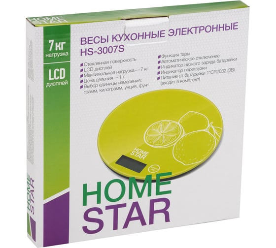 Кухонные электронные весы HomeStar HS-3007S, 7 кг 003042