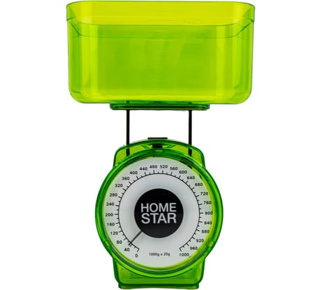 Кухонные механические весы HomeStar HS-3004М, 1 кг, цвет зеленый 002796
