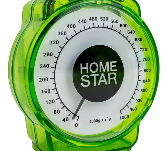 Кухонные механические весы HomeStar HS-3004М, 1 кг, цвет зеленый 002796