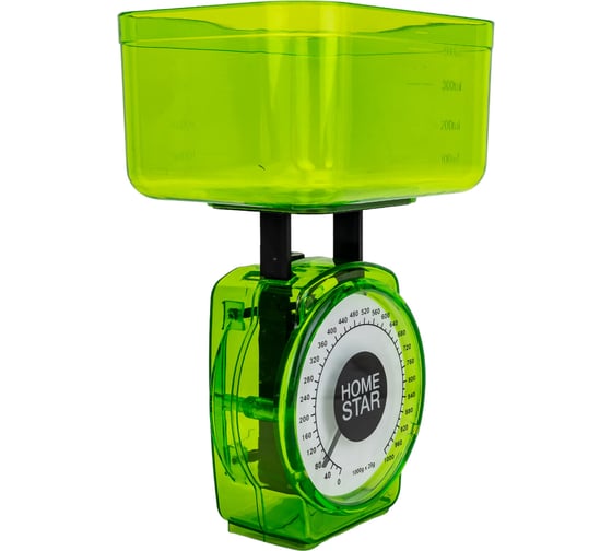 Кухонные механические весы HomeStar HS-3004М, 1 кг, цвет зеленый 002796