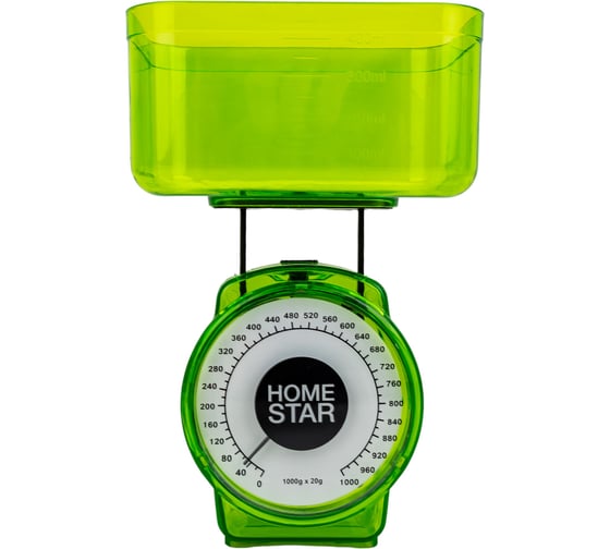 Кухонные механические весы HomeStar HS-3004М, 1 кг, цвет зеленый 002796