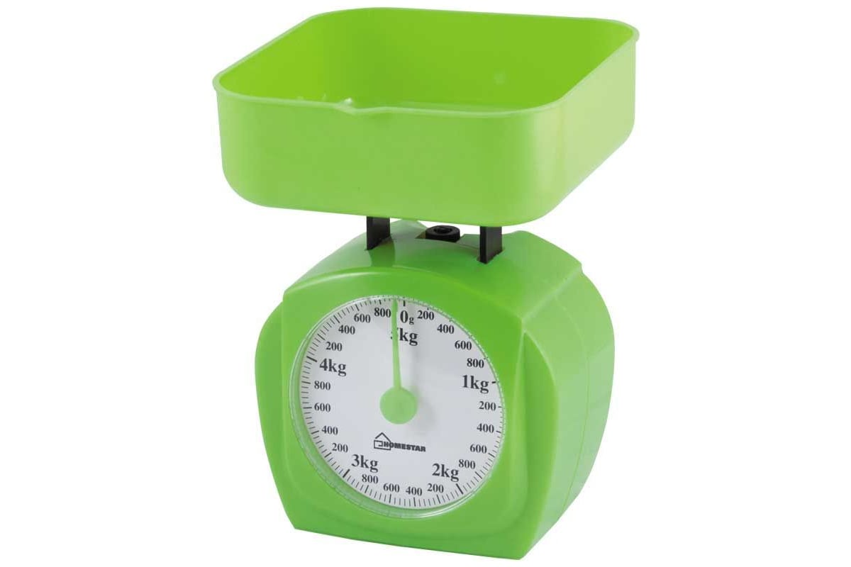 Кухонные механические весы HomeStar HS-3005М, 5 кг, цвет зеленый 004905 .