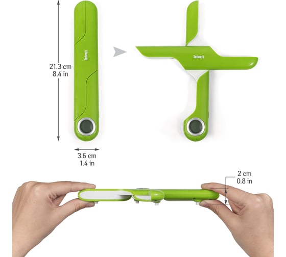 Кухонные весы Tatkraft COMPACT, складные, до 5 кг, автоматическое отключение 20313