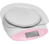 Кухонные весы STINGRAY ST-SC5101A белый/розовый, со встроенным термометром 41594