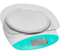 Кухонные весы STINGRAY ST-SC5101A белый/ментол, со встроенным термометром 41595