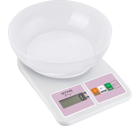 Кухонные весы STINGRAY ST-SC5109A белый/розовый, со встроенным термометром 41576
