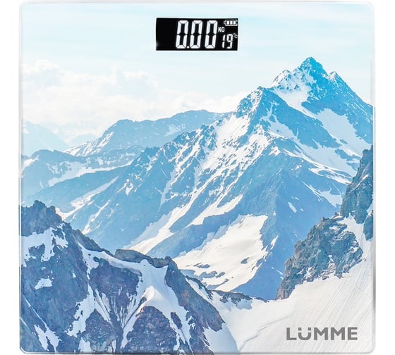 Весы напольные LUMME LU-1328 снежные горы, сенсор, встроенный термометр 41426