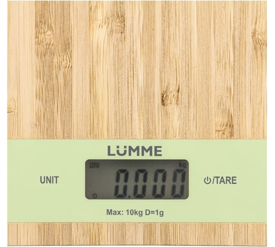 Весы кухонные LUMME LU-1346 зеленый бамбук, сенсор 40920