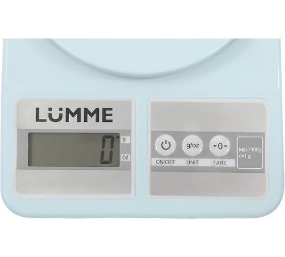 Весы кухонные LUMME LU-1345 светлый аквамарин, сенсор 36700