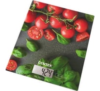Кухонные весы Centek электронные, стеклянные, LCD, 180х200 мм, max 5кг, шаг 1г CT-2462 Черри