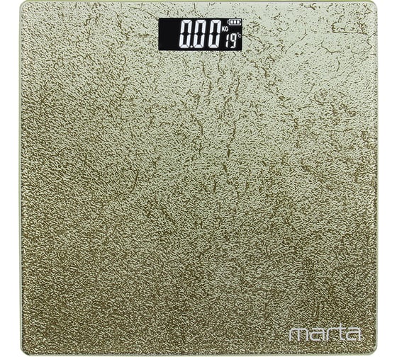 Напольные весы MARTA MT-1679 золотой оникс, сенсор, встроенный термометр 38870