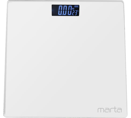 Напольные весы MARTA MT-1610 белый жемчуг, сенсор, встроенный термометр 37244