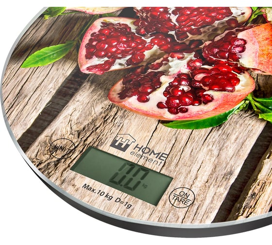 Весы кухонные HOME ELEMENT HE-SC933 сочный гранат, сенсор, встроенный термометр 36051