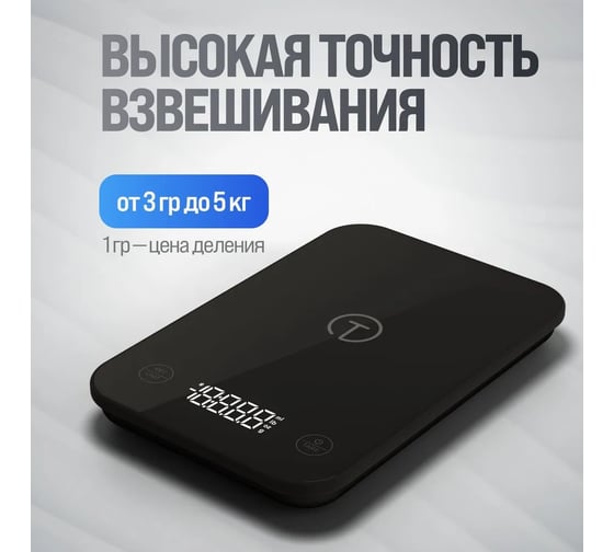 Умные электронные кухонные весы TITAN electronics до 5 кг EKTIE006BLACK