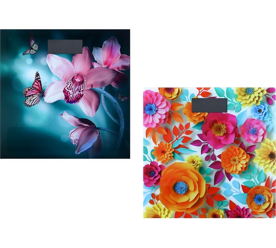 Весы напольные электронные Leben Flower Collection, ЖК-дисплей, макс. нагр. до 180 кг, 28x28x0,5 см 252-056 1