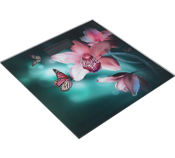 Весы напольные электронные Leben Flower Collection, ЖК-дисплей, макс. нагр. до 180 кг, 28x28x0,5 см 252-056
