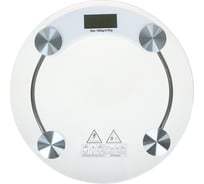 Весы напольные электронные Leben круглые, ЖК-дисплей, макс. нагр.до 180 кг, стекло, d33 см 487-020
