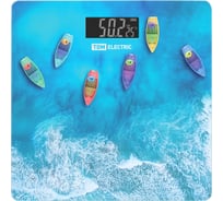 Весы электронные напольные TDM ELECTRIC "Море", стекло, деление 0,01 кг, макс. 180 кг, 28x28 см SQ4012-0008
